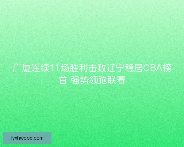 广厦连续11场胜利击败辽宁稳居CBA榜首 强势领跑联赛
